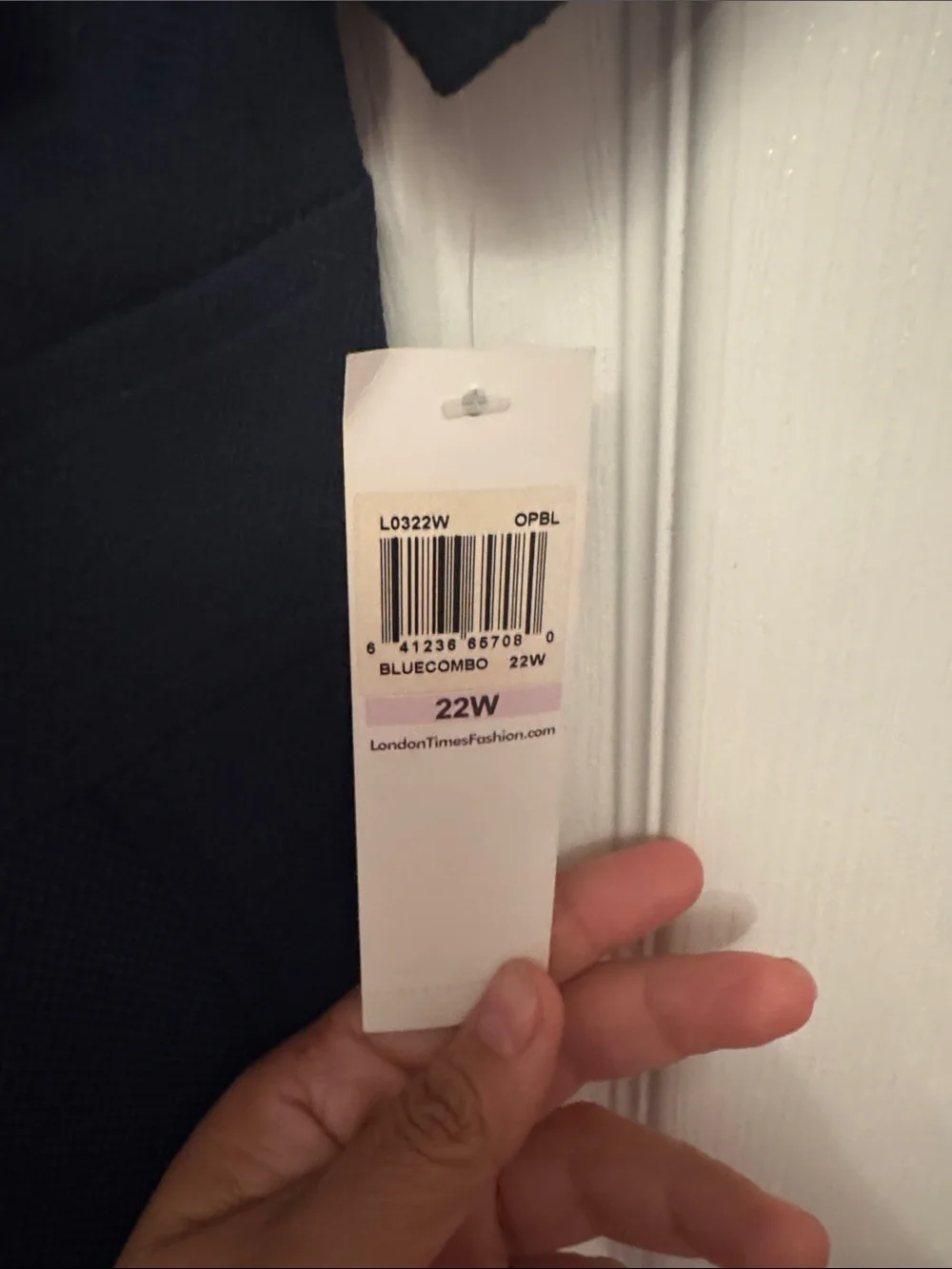 London Times Navy, White & Light Blue Colorblock Midi Dress